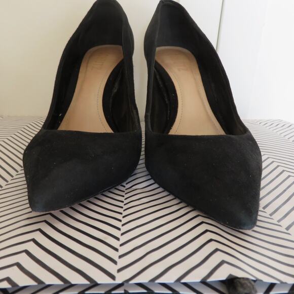 Schutz Lou Black Classic Suede Pump Stiletto Heel 7.5 Women's - Picture 2 of 9